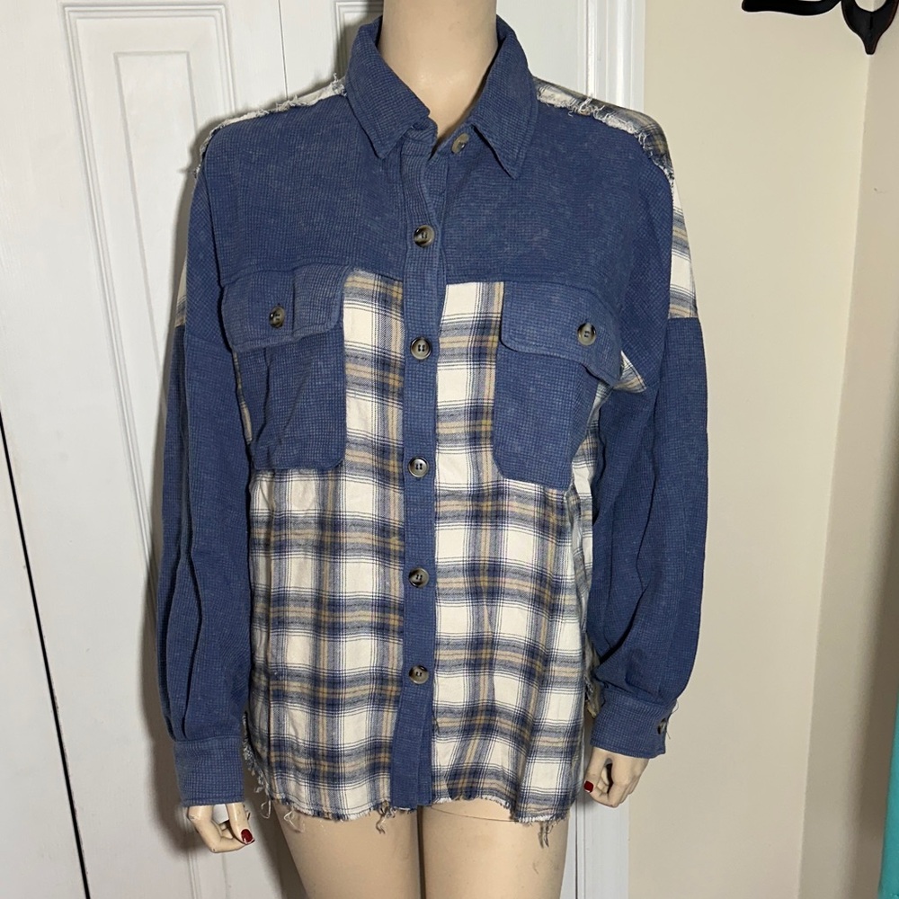 Blue B Plaid Button Down Shirt